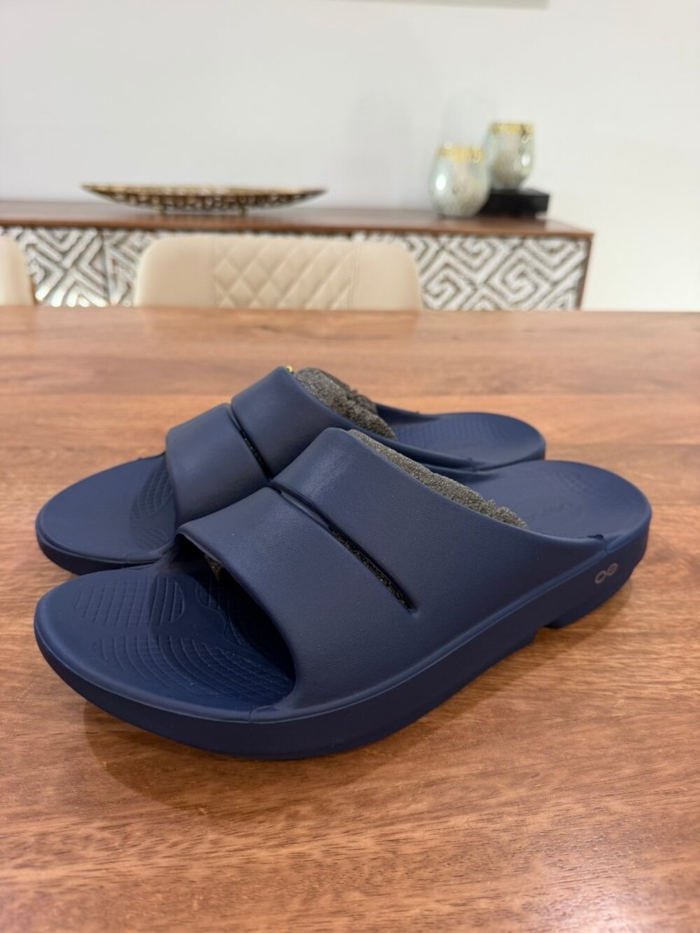 OOFOS OOahh Slide Sandals Navy Size 12M/14W EU45 New With Tags No Box